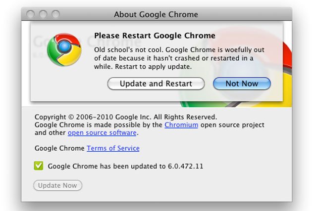 Restart Google Chrome